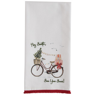 Santa Sea You Soon Embroidered Dishtowels - Set of Two