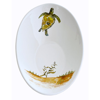 Sea Turtles Diagonal Deep Serving Bowl  inside the bowl