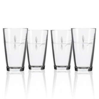 Fly Fishing Etched Set of Four Pint Glasses