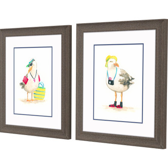 Set of Two Beach Bum Seagulls Art Prints angle view