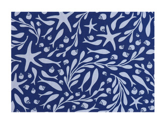 Blue Tide Pool Sea Life Set of Four Colorful Placemats