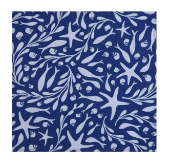 Blue Tide Pool Sea Life Set of Four Napkins
