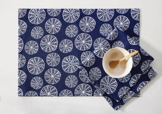 Sea Urchin Whimsy Set of Four Napkins on table