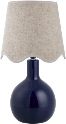 Balboa High Gloss Navy Blue Lamp wheat shade