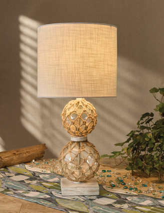 Netted Glass Float Table Lamp in room