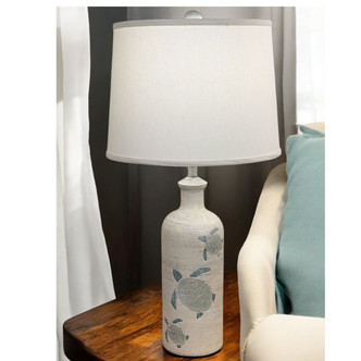 Surfing the Tide Etched Blue Turtle Table Lamp