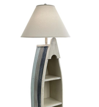 Seafarer’s Stripe Lamp with Bookshelf  cropped