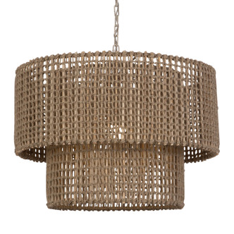 Bayside Woven Jute 1-Light Pendant Chandelier light on