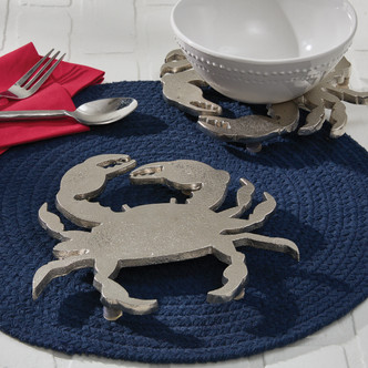 Crab Shape Metal Table Trivet on table