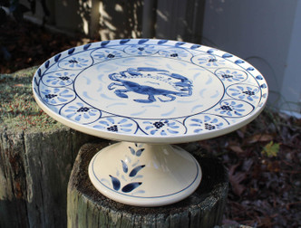 Blue Crab Bay Cake Stand Serving Piece lifestyle shot
