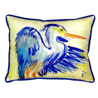 Watercolor Teal Blue Heron Pillow