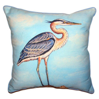 Blue Heron on Pier Indoor-Outdoor Pillow