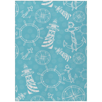 On the Cape Aqua Nautical Area Rug On the Cape Aqua Nautical Area Rug