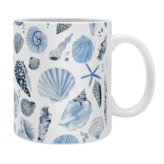 Sea Shells Ocean Blue Coffee Mugs -Set of 4