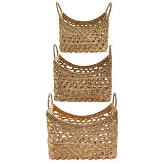 San Juan Set of Three Woven Handled Baskets