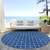 Blue Siren Scalloped Washable Area Rug round rug outdoor view