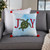 Holiday Joy Swimming Sea Turtle Throw Pillow on sofa