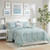 Aqua Seaside Shells 4-Piece King Size Quilted Bedding Set