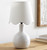 Balboa High Gloss White Accent Lamp room view white shade