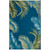 Sea Blue Palms Border Indoor-Outdoor Area Rug