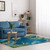 Sea Blue Palms Border Indoor-Outdoor Area Rug indoor view 1