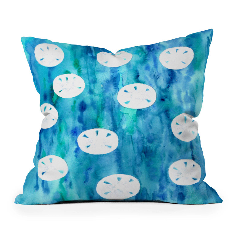 Mermaid Coins Sand Dollar Indoor-Outdoor Throw Pillow