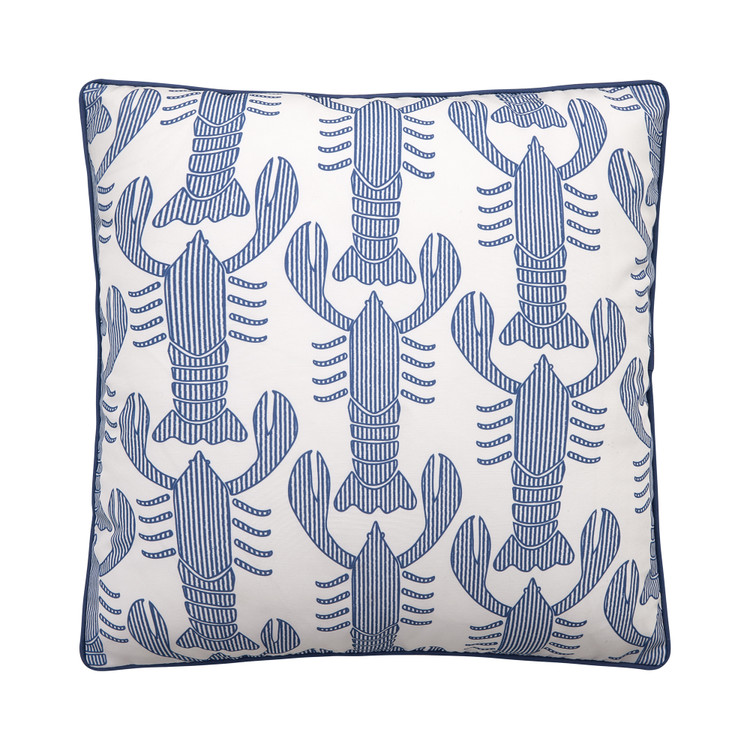 Nantucket Seersucker Blue Lobster 20 x 20 Pillow