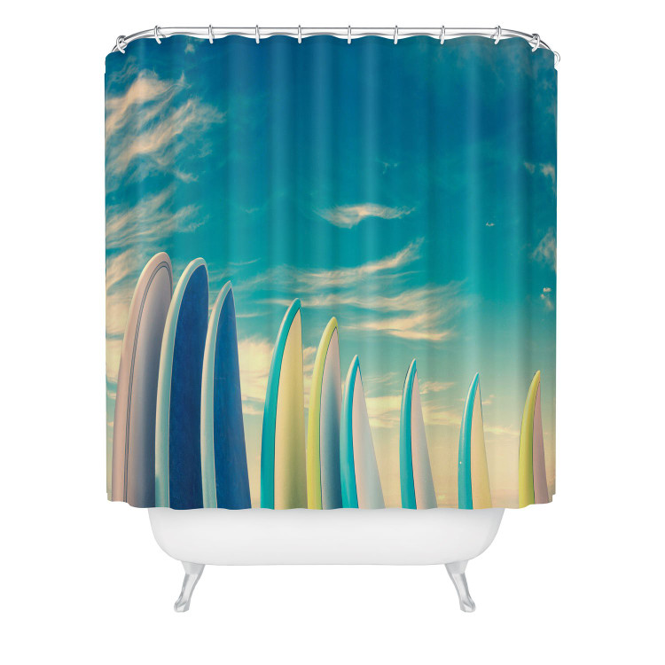 Retro Surfboard Tips Shower Curtain.2