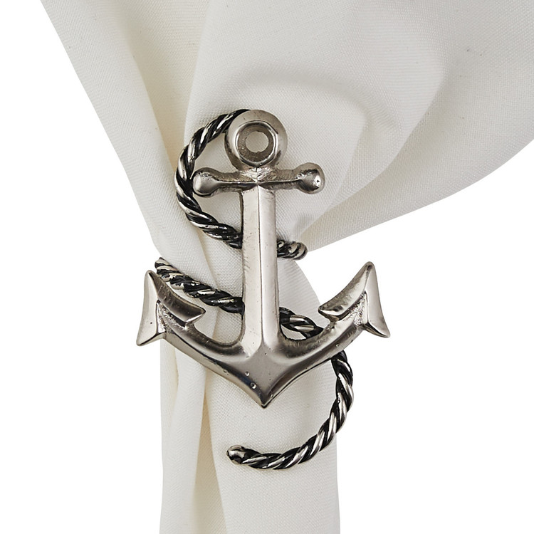 Anchor and Rope Napkin Rings - Set of Four