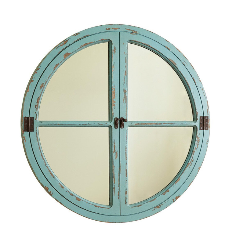 Seaview Aqua Round Mirror