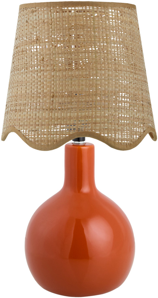 Balboa High Gloss Paprika Accent Lamp rattan shade