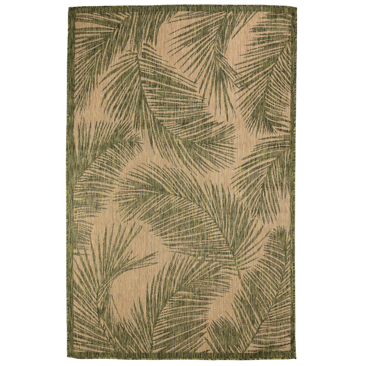 Palm Fronds Green Indoor-Outdoor Rug