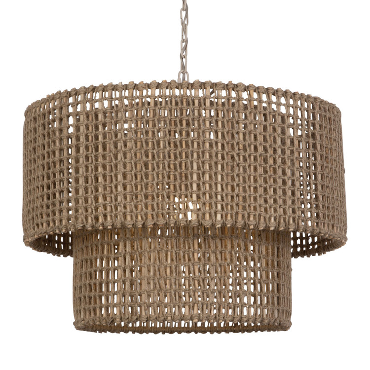 Bayside Woven Jute 1-Light Pendant Chandelier light on