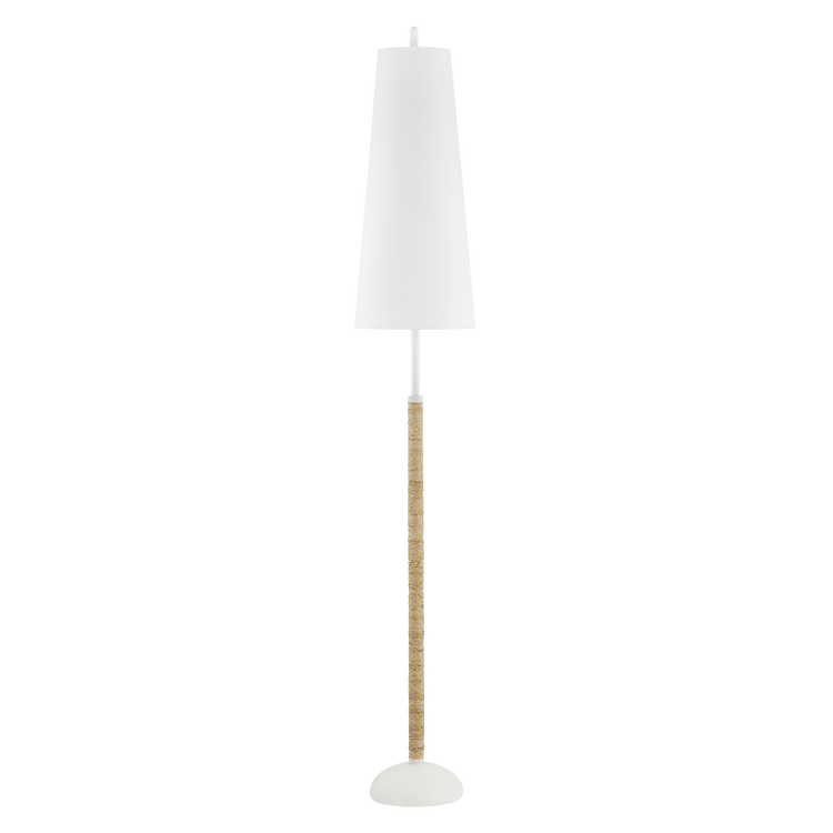 White Mariana Rattan Wrapped Designer Floor Lamp