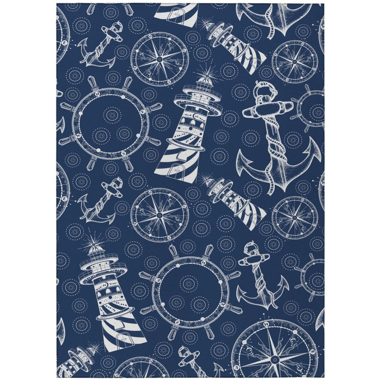 On the Cape Nautical Navy Blue Area Rug On the Cape Nautical Navy Blue Area Rug