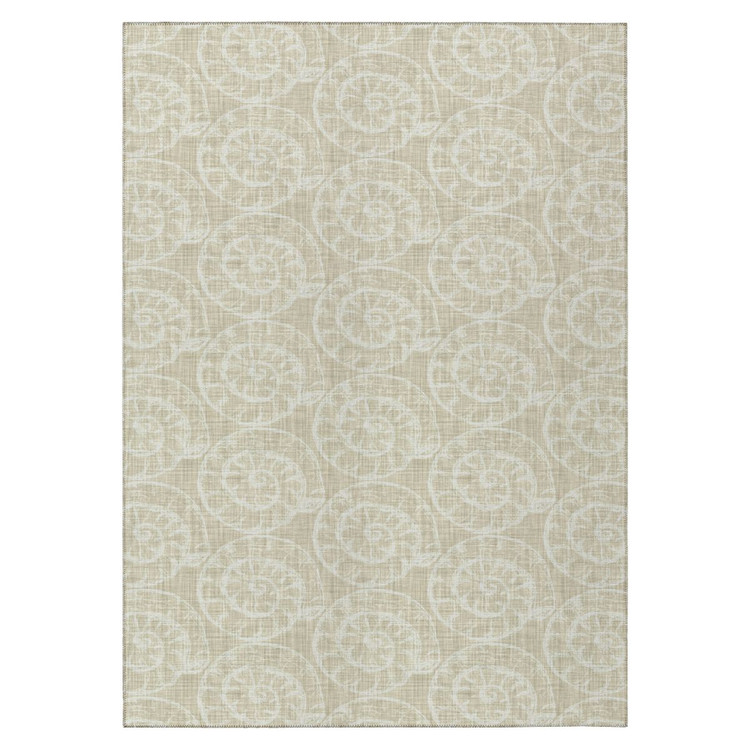Sea and Shore Shells Taupe-Tan Indoor-Outdoor Rug