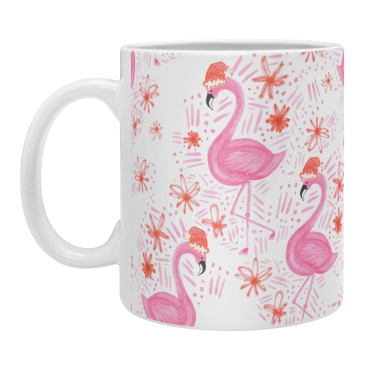Jolly Flamingo Holiday Set of Two Coffee Mugs