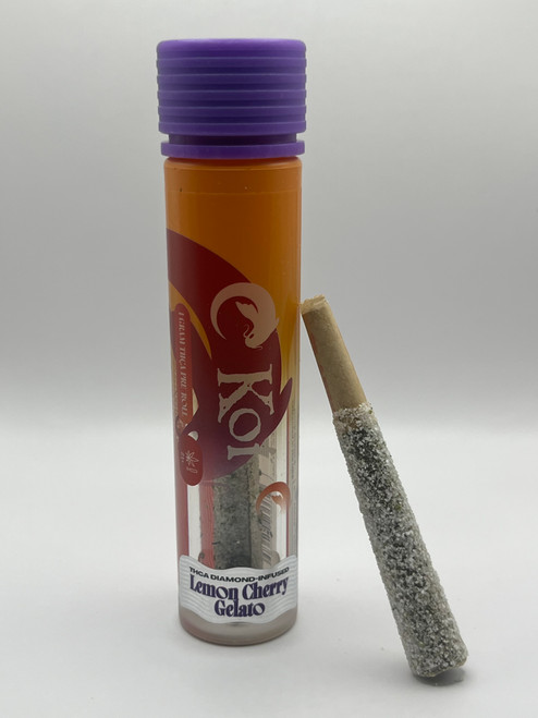 Mid-Town Greenz Lemon Cherry Gelato THCA pre-roll in glass tube Mid-Town Greenz Lemon Cherry Gelato THCA pre-roll in glass tube
