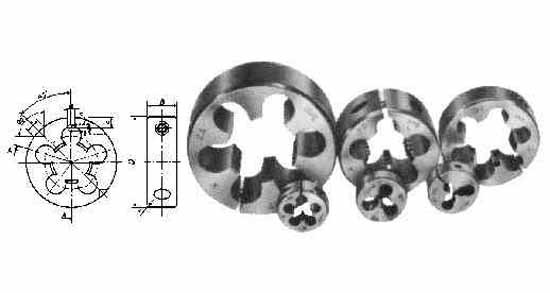ROUND DIE High Speed Steel METRIC FINE M15 x 1,5, Price for 1, IMPA 631832, ISSA , Weight 0.08Kg HS Code:  82074030 Origin:  GERMANY