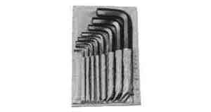 WRENCH ALLEN HEXAGON-INCH SET 1/16-1/2AF 11pcs GERMAN, Price for 1, IMPA 611282, ISSA 5742801, Weight 0.50Kg HS Code:  82060000 Origin:  GERMANY