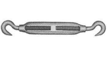 TURNBUCKLE STEEL GALVANISED OPEN TYPE M20x300 HOOK-HOOK, Price for 1, IMPA 230581, ISSA 4313106, Weight 1.32Kg HS Code:  73269098 Origin:  CHINA