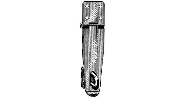 HASP & STAPLE 110x35mm POLISHED BRASS, Price for 1, IMPA 492551, ISSA , Weight 0.10Kg HS Code:  83021000 Origin:  ITALY