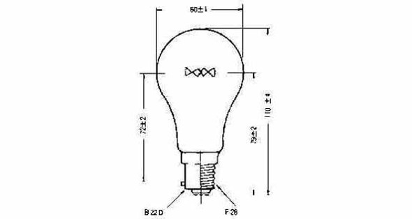 LAMP NAVIGATION B22, 220V 65W, Price Per PCE, IMPA 790416, ISSA , KERGER NR. - EC Nr - Kloska2 103444 501384 , Origin CN, HS CODE 85392290