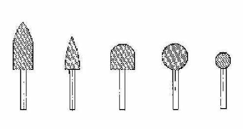 TETRA Mounted wheel A-26 shape, D=16, T=16, d=6, L=40, IMPA 614590, Price Per PCE, HS-Code 6804100000, Origin CN, IMPA 614590, Weight 0.015Kg, TETRA, Quality B