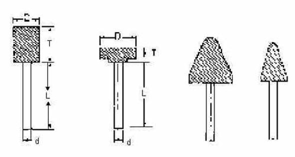 TETRA Mounted wheel W-shape, D=25, T=50, d=6, L=40, IMPA 614573, Price Per PCE, HS-Code 6804100000, Origin CN, IMPA 614573, Weight 0.066Kg, TETRA, Quality B