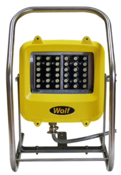 Wolf WF-300XL, ATEX LED Floodlite. 110 V, with 10 m cabel, Linkable, Price Per PCE, HS-Code 8512200040, Origin XU, IMPA 331905, Weight 7.3Kg, Wolf Safety, Quality A