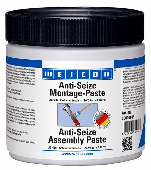 Weicon AS-450 Anti Seize 450 Grm, IMPA 450873 , Price Per PCE, HS-Code 3403990000, Origin DE, IMPA 450873, Weight 0.51Kg, Weicon, Quality A
