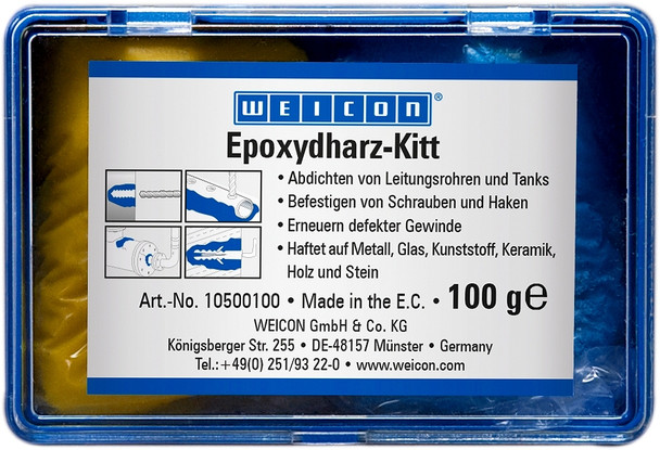 PLASTIC STEEL PUTTY, MINERAL EPOXYHARS KIT -35°C TO +200°C 800 GRAM WEICON , Price per PIECE , Country Of Origin : DE , HS Code: 39073000 , Net Weight: 0.4 , IMPA - 812952 - 812953 - 812954 -  - ISSA
