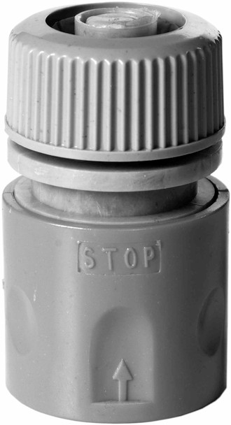 HOSE COUPLING WITH AQUA STOP GARDENA PVC 13 MM , Price per PIECE , Country Of Origin : CN , HS Code: 39173100 , Net Weight: 0.03 , IMPA - 350903 - ISSA