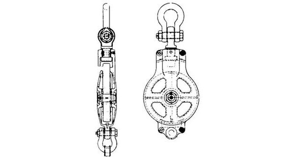 CARGO BLOCK ROLLER BEARING 14" SWIVEL EYE- 5 ton+cert., Price for 1, IMPA 231545, ISSA 4310804, Weight 45.00Kg HS Code:  84835020 Origin:  CHINA